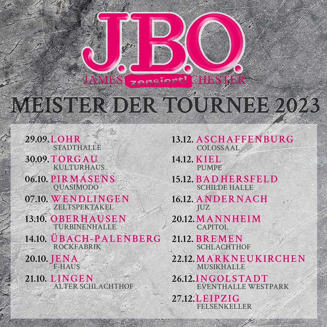 J B O Meister Der Tournee Startet In K Rze Existent Als