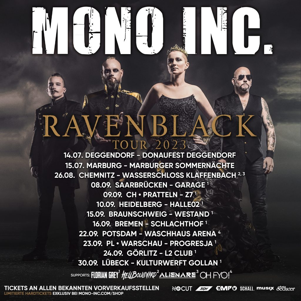 Mono Inc. geben weitere “Ravenblack”Shows für 2023 bekannt