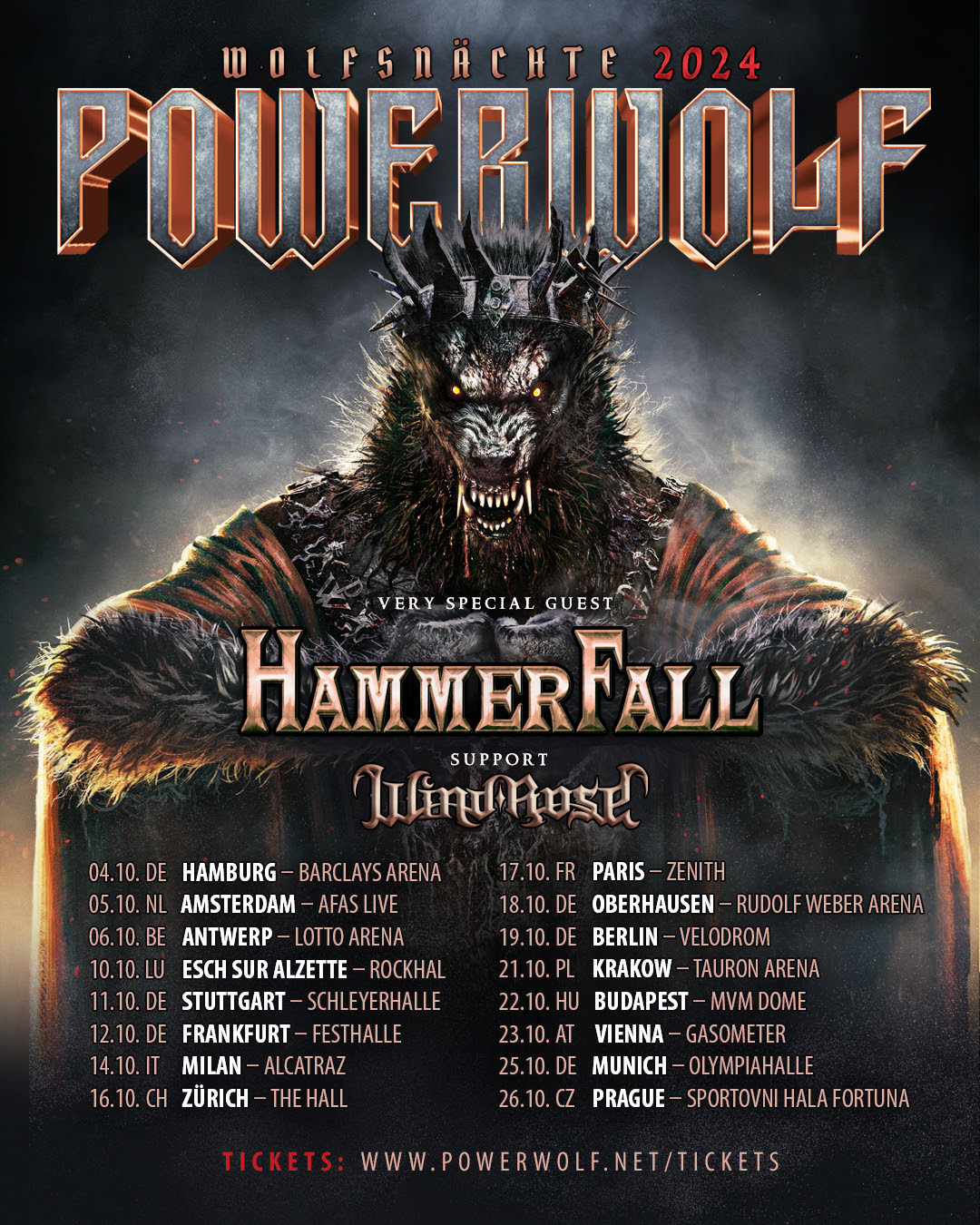 Powerwolf kündigen Wolfsnächte Tour 2024 und neues Studioalbum an